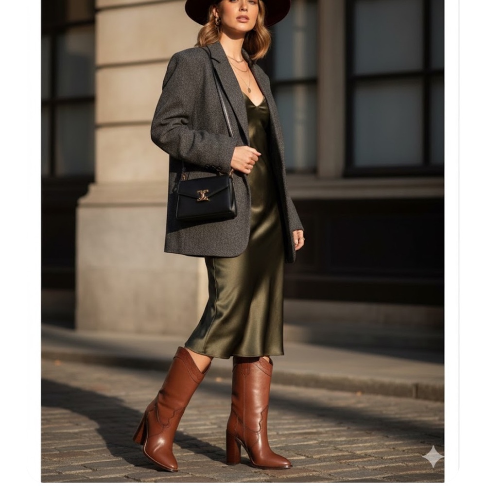 Saint Laurent Brown Heeled Boots - Picture 9 of 10